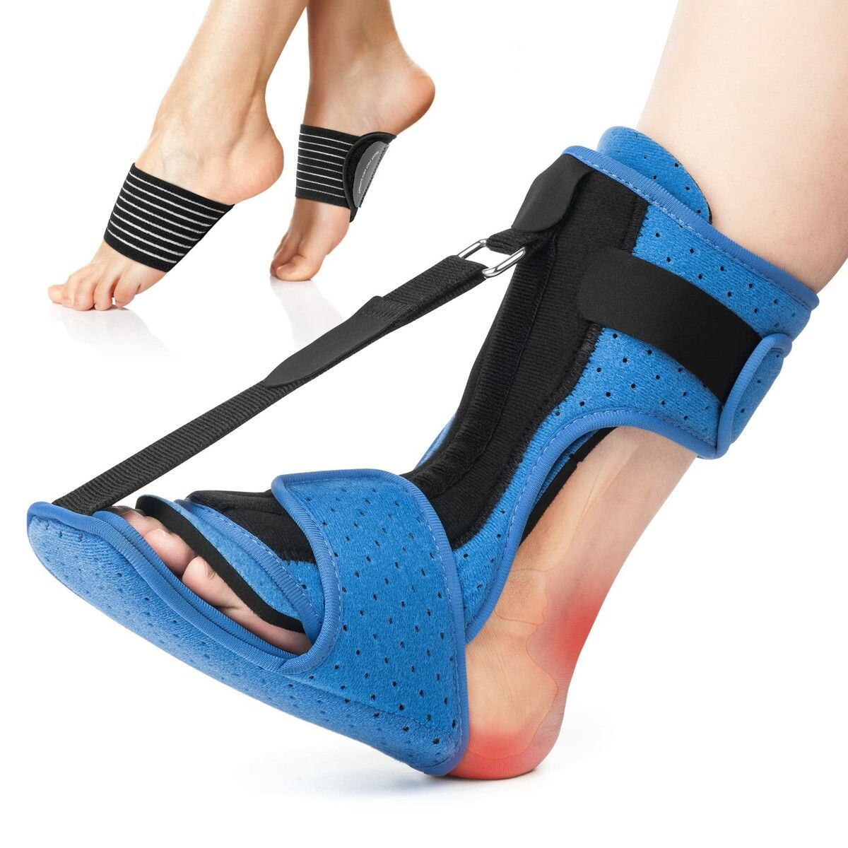 Plantar Fasciitis Night Splint,Adjustable Plantar Fasciitis Brace with Arch Support,Dorsal Night Splint,Dual Effective Plantar Fasciitis Relief Achilles Tendonitis Foot Drop Heel Blue