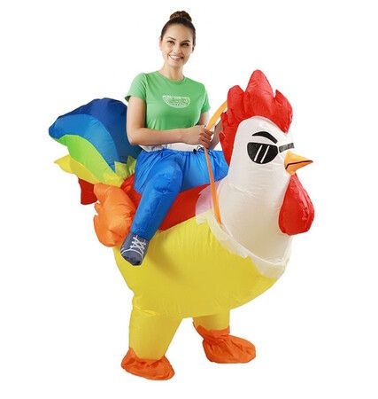 150 to 190cm Inflatable Blow up Rooster Costume Battery POWERED Halloween Christmas Animal Men and women