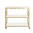 Kitchen Island Trolley Portable Bar Cart Wine Rack Drinks Glass Bottle Holder Shelf Storage Organizer Coffee Tea Liquor Serving Utility Stand on Wheels