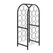 Freestanding Wine Rack Floor Bottle Storage Holder Black Metal Modern Vertical Corner Stand Up Shelf Display for Home Cellar Bar