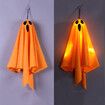 Pack of 1 Orange Light-Up Ghost Fabric Decoration Bendable Spooky Hanging for Halloween Parties and Houses