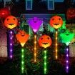 Ghost Light Garden Lights 6 in 1 Halloween String Solar Halloween Decorative LED Outdoor Waterproof Ghost Stake Lights for Pathway Yard Garden Decoration