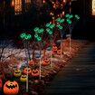 2Packs 8LEDs Halloween Decorations Solar Power Eyeball Lights Swaying Wind Waterproof Solar Halloween Outdoor Lights Garden Yard Haunting House COL.Green