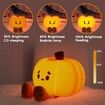 Cute Pumpkin Silicone Night Light, Colorful, Dimmable, Rechargeable, Nursery Lamp for Halloween, Breastfeeding, Room Decoration,
