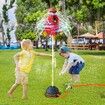 Sprinkler Rocket Launcher,Outdoor Water Toys Rocket Sprinkler for Kids,Summer Garden Backyard Games,for Boys Girls Age 3+,Red