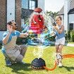 Sprinkler Rocket Launcher,Outdoor Water Toys Rocket Sprinkler for Kids,Summer Garden Backyard Games,for Boys Girls Age 3+,Red