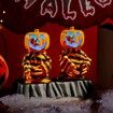 Animatronic Halloween Decorations,Screaming Indoor Table Decor with Pumpkin Spooky Jukebox,Dancing Pumpkin Man in Stripes Halloween Party