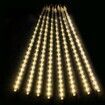 Solar Meteor Shower Lights 10 Tubes 30cm 6.6m Remote Waterproof String Lights Party Wedding Tree Halloween Christmas Outdoor Decorations Col.Blue