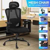 NEADER Ergonomic Mesh Office Chair Black Desk Computer Armchair Swivel Adjustable High Back Executive Gamer Work Comfortable Seating