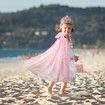 Princess Dress Up Clothes for Little Girl,11Pcs Princess Cape with Crown,Princess Dresses for Girl Age3+ Birthday Gift (Pink)