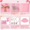 Princess Dress Up Clothes for Little Girl,11Pcs Princess Cape with Crown,Princess Dresses for Girl Age3+ Birthday Gift (Pink)