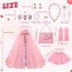 Princess Dress Up Clothes for Little Girl,11Pcs Princess Cape with Crown,Princess Dresses for Girl Age3+ Birthday Gift (Pink)