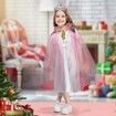 Princess Dress Up Clothes for Little Girl,11Pcs Princess Cape with Crown,Princess Dresses for Girl Age3+ Birthday Gift (Pink)