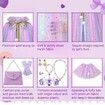 Princess Dress Up Clothes for Little Girl,11Pcs Princess Cape with Crown,Princess Dresses for Girl Age3+ Birthday Gift (Purple)