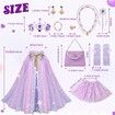 Princess Dress Up Clothes for Little Girl,11Pcs Princess Cape with Crown,Princess Dresses for Girl Age3+ Birthday Gift (Purple)