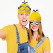 3 Pcs Halloween Costume Accessories,Goggles Glasses/Yellow Beanie/Gloves for Men Women Cosplay Party Set