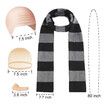 4 Pcs Halloween Costume Accessories,Black Gray Striped Scarf/Fake Nose/Bald Cap for Men Cosplay Set