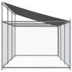 Dog Cage with Roof and Door Grey 6x2x2 m Galvanised Steel