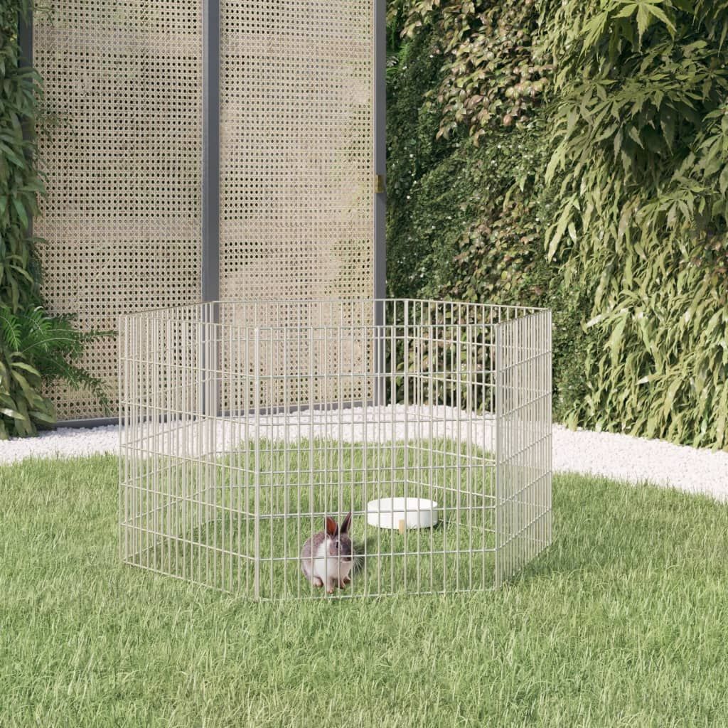 Free Range Animal Enclosure 6-Panel 54x60 cm Galvanised Iron