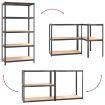 5-Layer Shelves 2 pcs Anthracite Steel and Engineered Wood