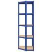 5-Layer Corner Shelf Blue Steel and Engineered Wood