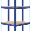 5-Layer Corner Shelf Blue Steel and Engineered Wood