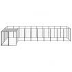 Dog Kennel Black 7.26 m² Steel