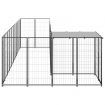 Dog Kennel Black 7.26 m² Steel