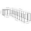 Dog Kennel Black 7.26 m² Steel