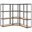 4-Layer Shelves 3 pcs Anthracite Steel&Engineered Wood