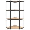 4-Layer Shelves 3 pcs Anthracite Steel&Engineered Wood