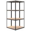 4-Layer Shelves 3 pcs Anthracite Steel&Engineered Wood