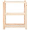 3-Tier Storage Rack 80x38x90 cm Solid Wood Pine 150 kg