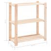 3-Tier Storage Rack 80x38x90 cm Solid Wood Pine 150 kg