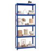 5-Layer Shelves 3 pcs Blue Steel and Engineered Wood