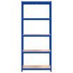 5-Layer Shelves 3 pcs Blue Steel and Engineered Wood