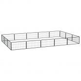 16-Panel Dog Playpen Black 100x50 cm Powder-coated Steel