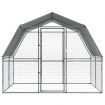 Dog Cage with Roof and Door Silver Galvanised Steel