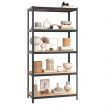 5-Layer Heavy-duty Shelves 3 pcs Grey Steel&Engineered Wood