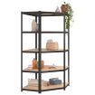 5-Layer Heavy-duty Shelves 3 pcs Grey Steel&Engineered Wood