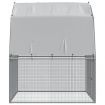 Chicken Cage with Roof and Door Silver Galvanised Steel