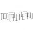 Dog Kennel Black 10.89 m² Steel