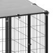 Dog Kennel Black 10.89 m² Steel