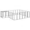 Dog Kennel Black 12.1 m² Steel