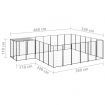 Dog Kennel Black 12.1 m² Steel