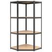 4-Layer Shelves 5 pcs Anthracite Steel&Engineered Wood