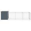 Dog House with Run Anthracite 110x405x110 cm Galvanised Steel