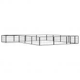 16-Panel Dog Playpen Black 100x50 cm Powder-coated Steel