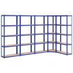 5-Layer Shelves 5 pcs Blue Steel&Engineered Wood