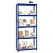 5-Layer Shelves 5 pcs Blue Steel&Engineered Wood